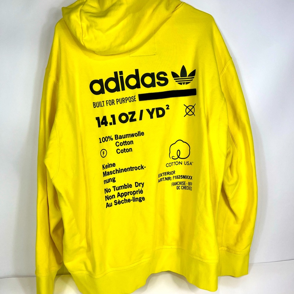 Men Adidas neon yellow zip up hoodie